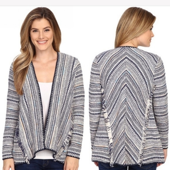 Lucky Brand Sweaters - LUCKY BRAND Open Front Tweed Pottery Cardi…